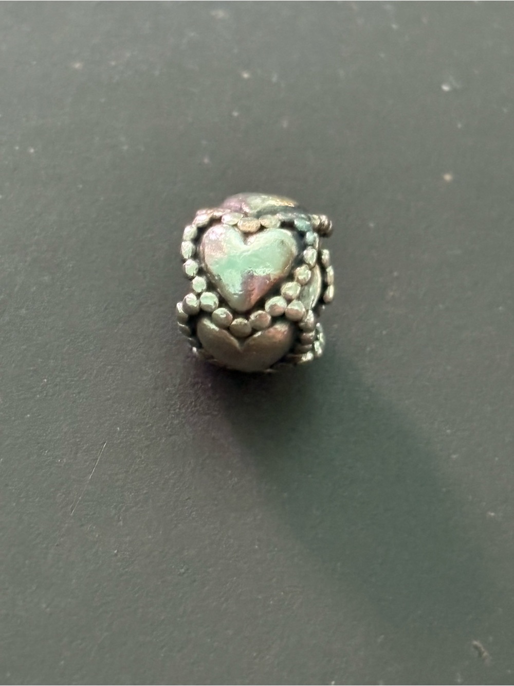 Pandora Heart Bead Charm - Silver